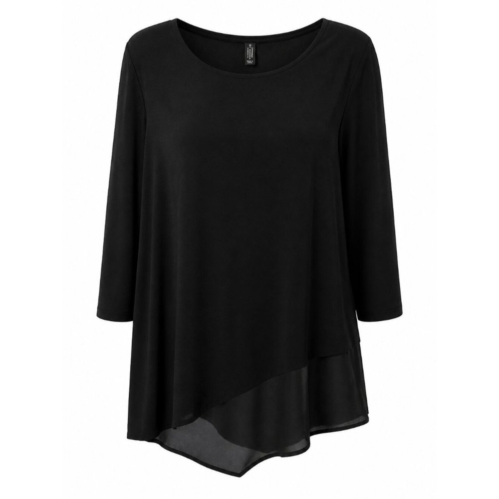Ava James Basic Witchy Black Mixed Media Top Large